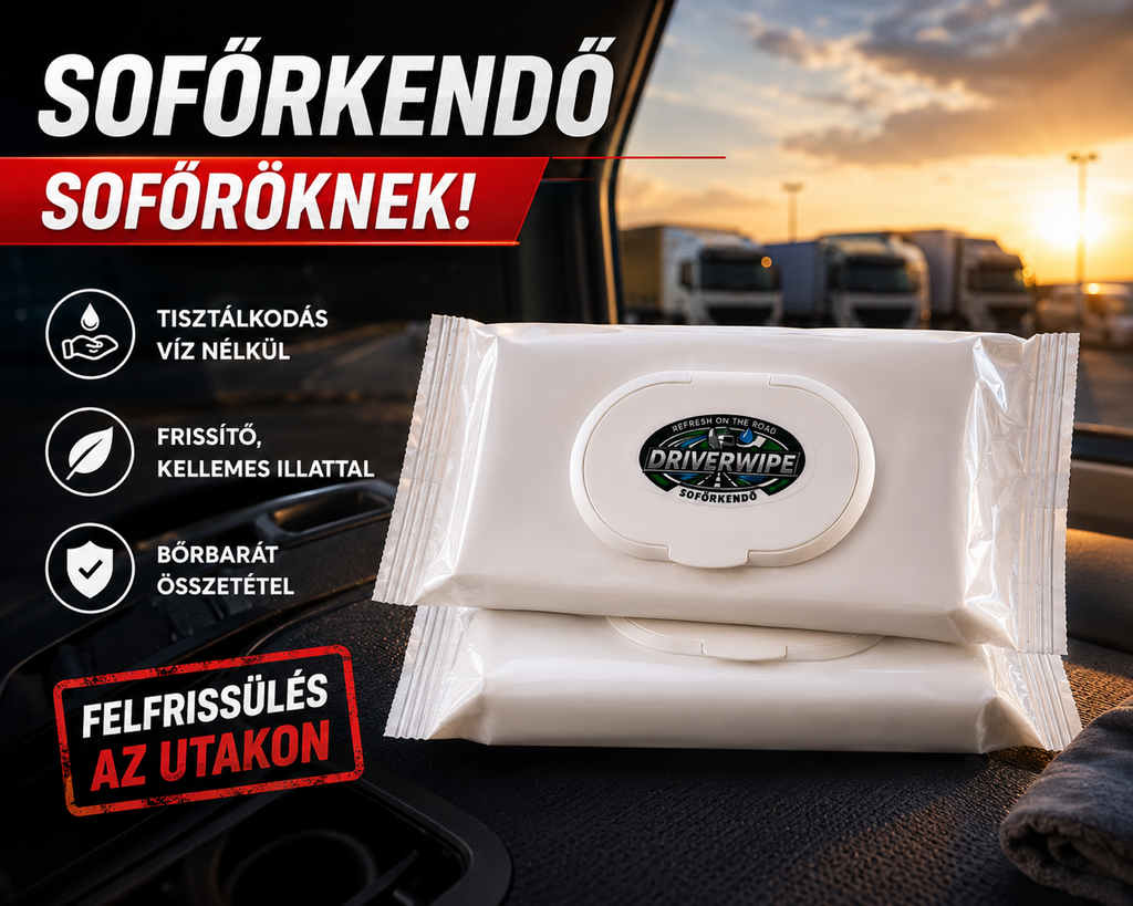 Sofőrkendő-Minőségi 20x30 cm méretű (2x36db)72 db nedves törlőkenő Tisztálkodás víz nélkül – 2 csomag (egységár foxpost automatába👉 ingyenesen szállítva 2945Ft/csomag)