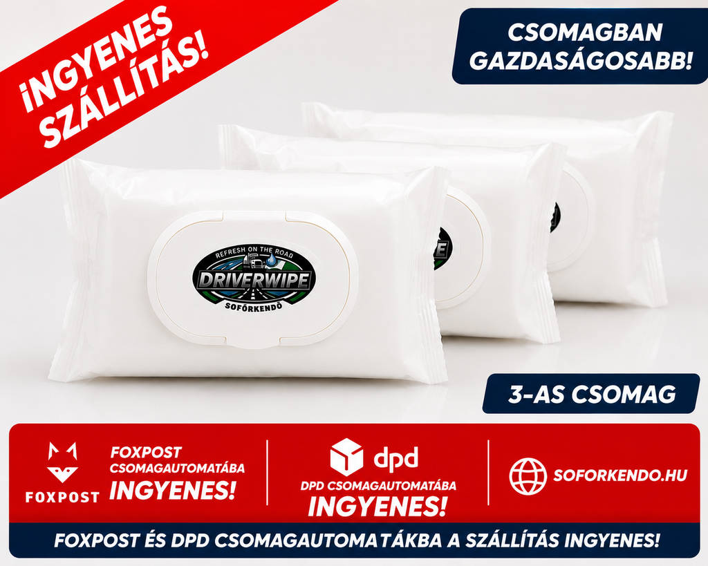 Sofőrkendő-Minőségi 20x30 cm méretű (3x36db) 108 db nedves törlőkenő Tisztálkodás víz nélkül-3 csomag (egységár foxpost automatába 👉ingyenesen szállítva 2890Ft/csomag)